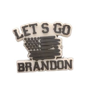 NEW! Let's Go Brandon USA In Black Croc Charm